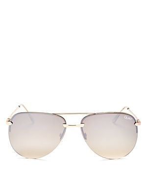 Quay The Playa Mirrored Aviator Sunglasses, 62mm | Bloomingdale's (US)