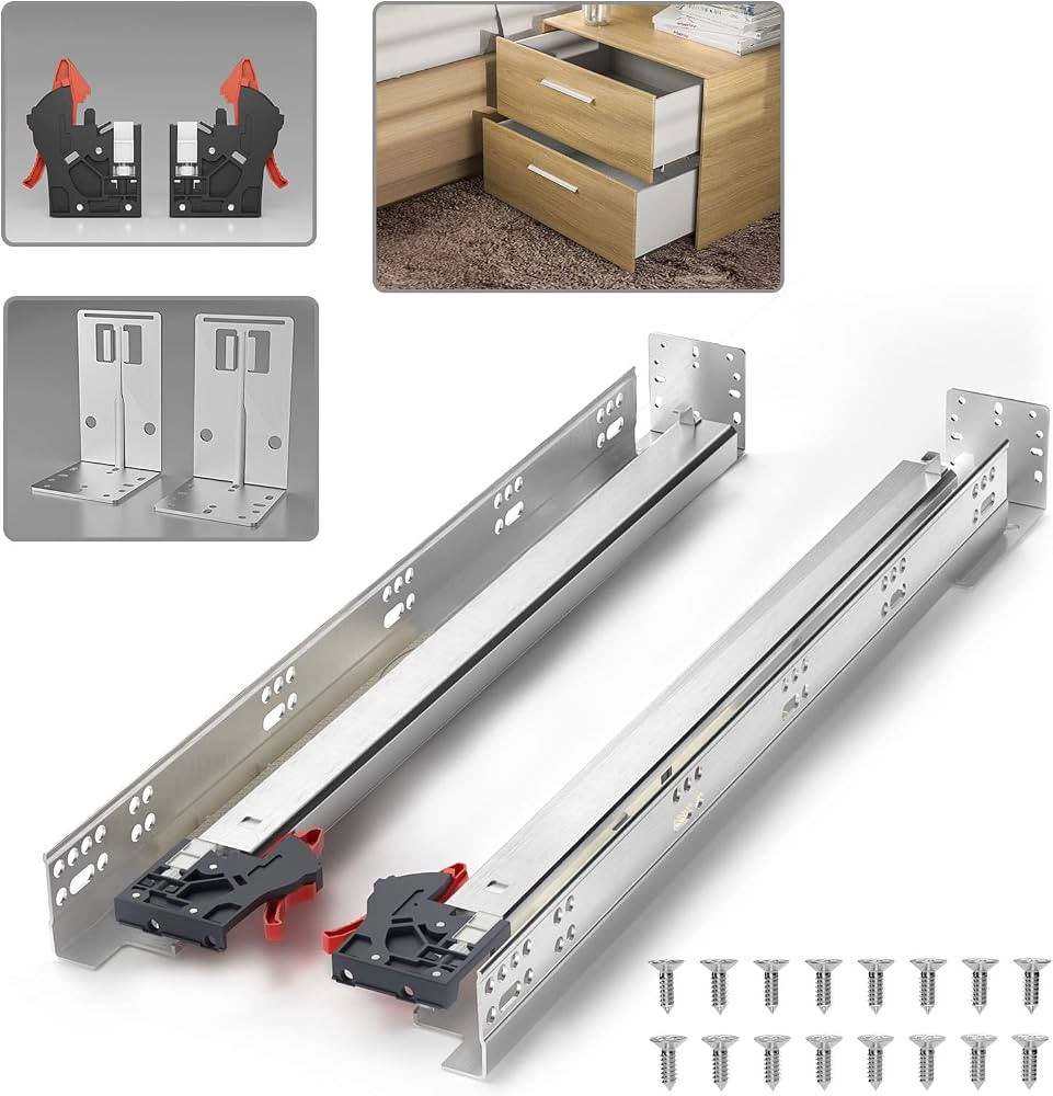 BAIDICE 1 Pair Undermount Soft Close Drawer Slides 9 12 15 18 21 24 Inch 80 lb Load Capacity Full... | Amazon (US)