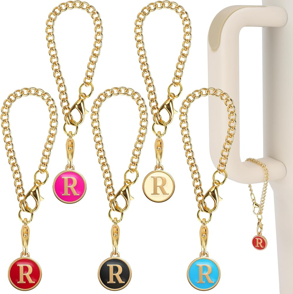 5 Pcs Letter Charms Accessories for Tumblers with Handle, 5 Colors Initial Name ID Personalized H... | Amazon (US)