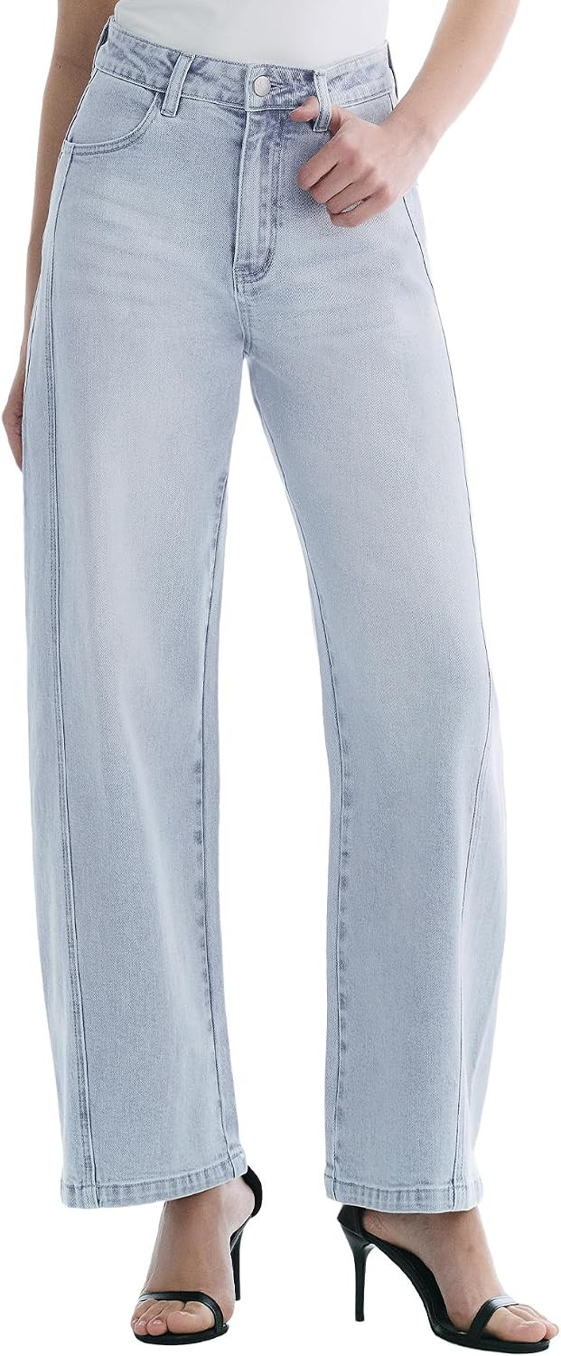 Barrel Jeans for Women Baggy High Waisted Wide Leg Jeans Strechy Y2K Comfort Ankle Denim Pants | Amazon (US)