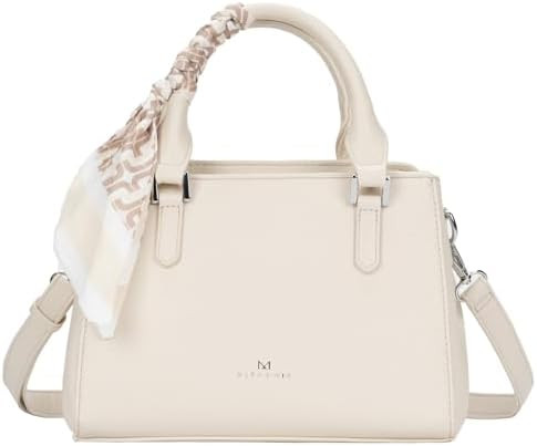 ALEX & MIA Small Top-Handle Bag for Women, Litchi Grain Vegan Leather Satchel with Detachable Dec... | Amazon (US)