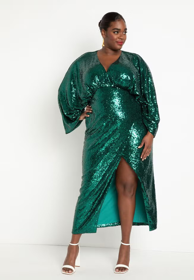 Dolman Sleeve Sequin Dress | Eloquii