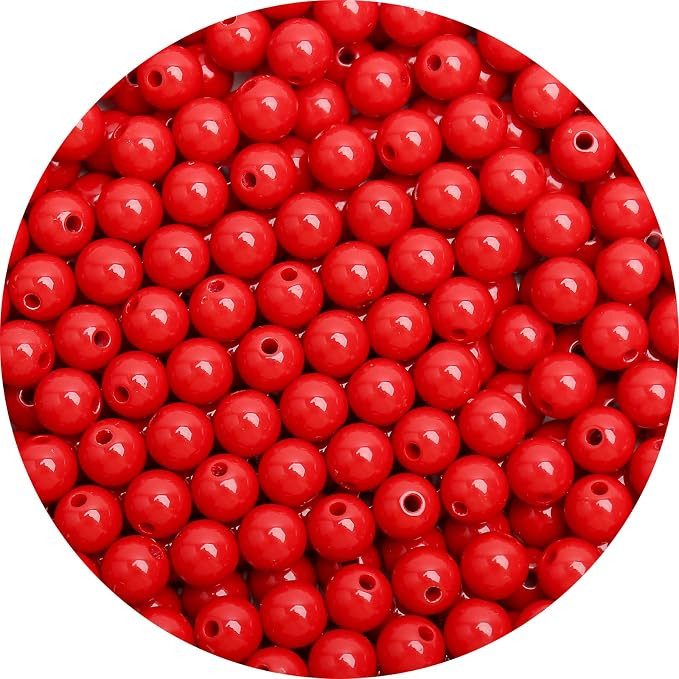 BONNY BOXX 1000PCs 6MM Smooth Red Acrylic Round Beads, Plastic Resin Bubblegum Balls Chunky Gumba... | Amazon (US)