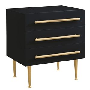 Bellanova Black Nightstand with Gold Accents | Cymax