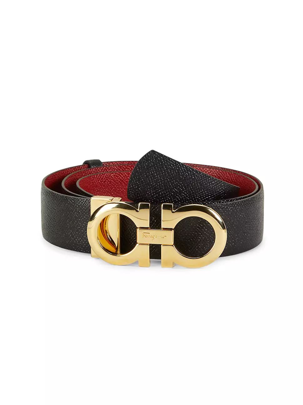 Double Gancini Reversible Leather Belt | Saks Fifth Avenue