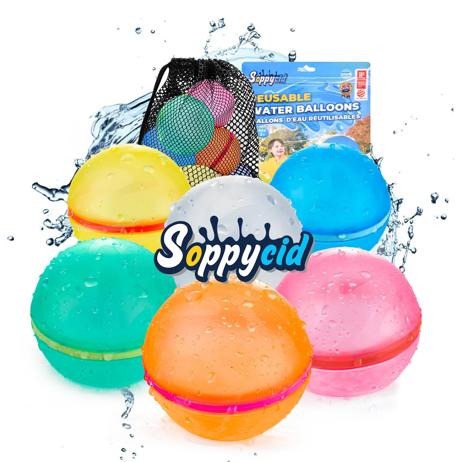 6 PCS Reusable Water Balloons, Refillable Magnetic Water Balls for Outdoor Games, Self Sealing Wa... | Amazon (US)