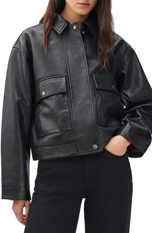 rag & bone Nonie Leather Jacket in Black at Nordstrom, Size Medium | Nordstrom