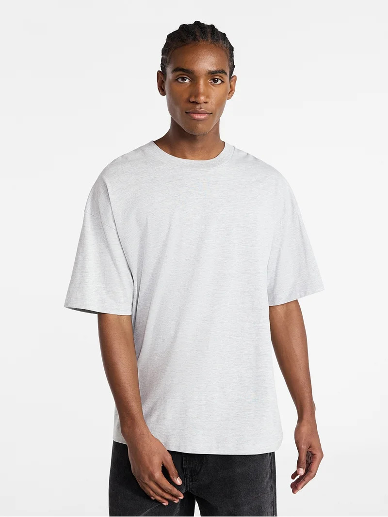 No Boundaries Men's Oversized Boxy Tee with Short Sleeves, XS-4XLT | Walmart (US)
