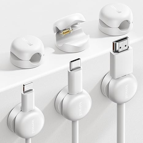 Lamicall Cord Organizer, Spring Cable Management Clips - 6Pack Latest Compact Desk Cable Holder C... | Amazon (US)