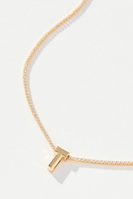 Small Shimmered Monogram Tennis Necklace | Anthropologie (US)
