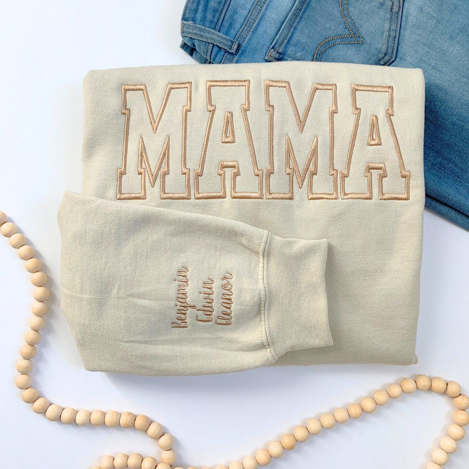 Personalized New Mom Gift MAMA Embroidered Crewneck Custom - Etsy | Etsy (US)