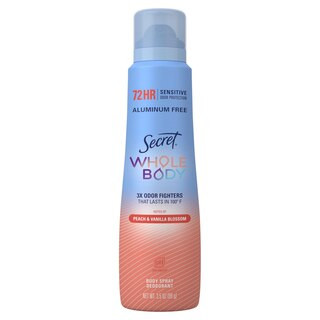Secret Whole Body Deodorant Spray, Peach & Vanilla, 3.5 OZ | CVS Health