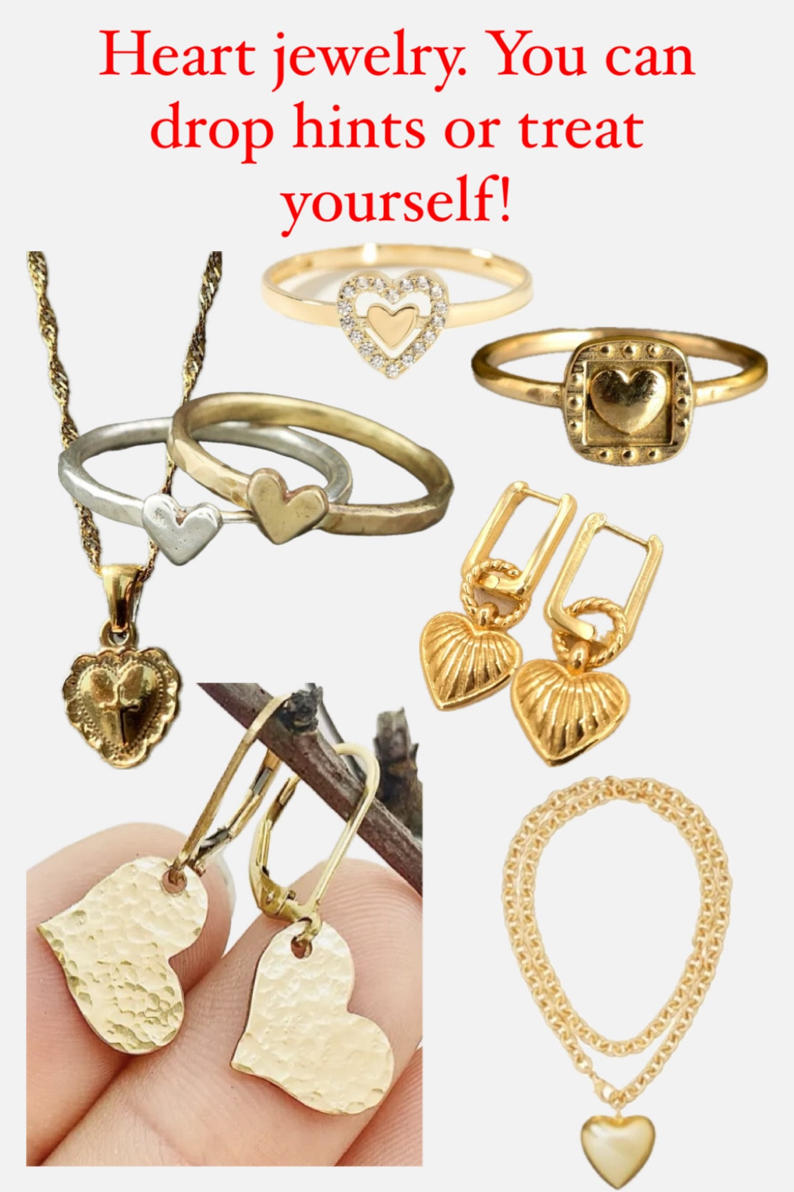 Love is in the air 
#valentinesday #heartjewelry #earrings #goldrings #Heart #heartring #heartnecklace #heartearrings