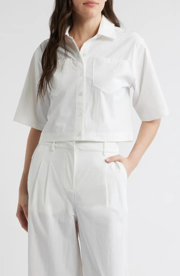 Crop Button-Up Shirt | Nordstrom
