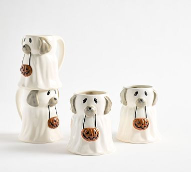 Whimsy Ghost Stoneware Mugs - Set of 4 | Pottery Barn (US)