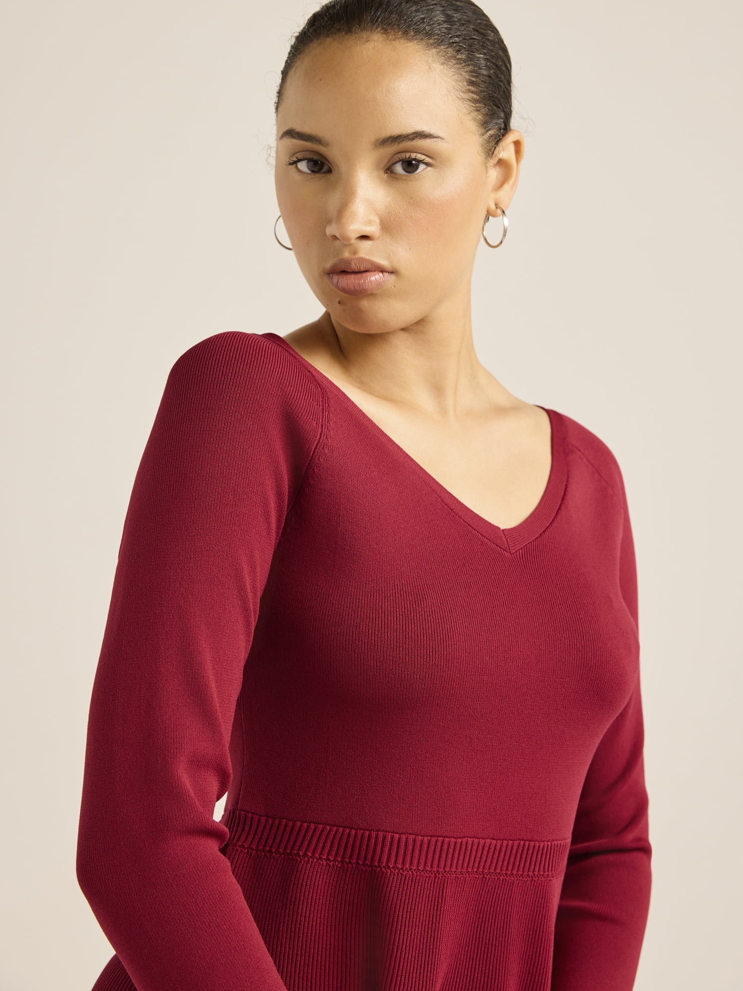 Scoop Women’s Knit Mini Flare Dress, Sizes XS-XXL | Walmart (US)