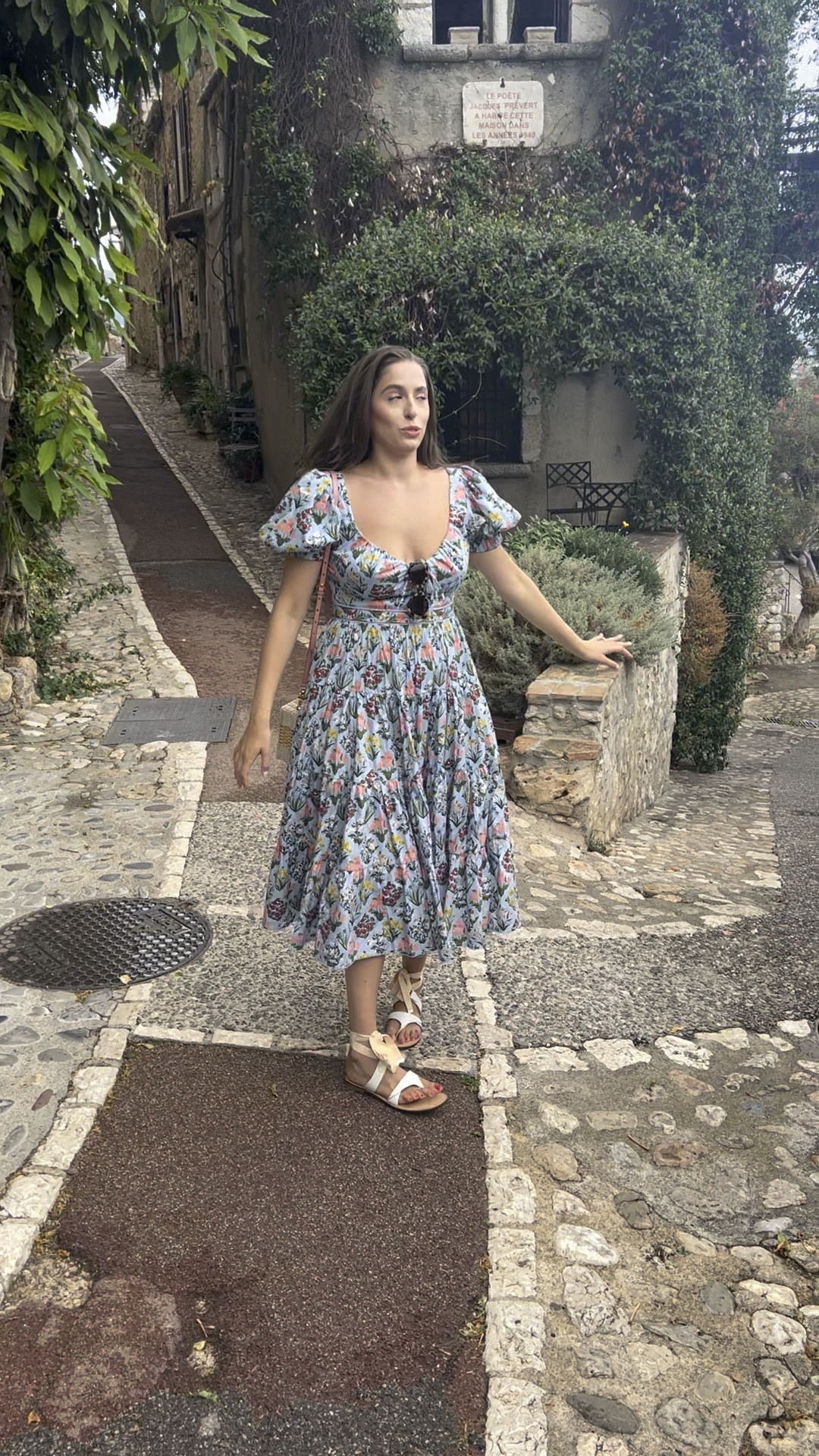 Summer vacation, south of France, France, vacay, puff sleeve dress, agua bendita, floral dress, Sarah flint, espadrilles, France, beach vacay, straw bag, wicker bag, box bag, white sandals, wrap up sandals

#LTKVideo #LTKTravel #LTKStyleTip