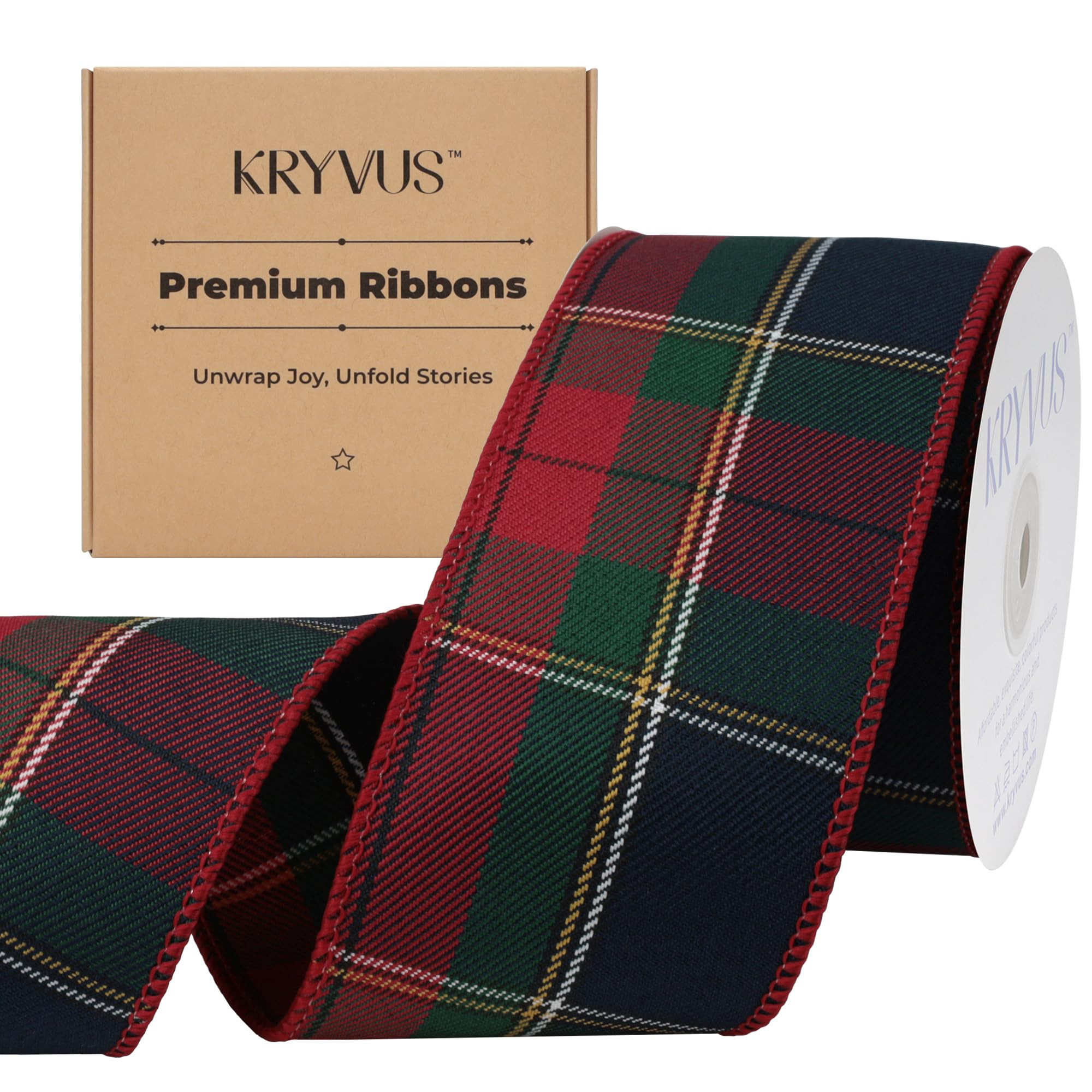 Tartan Plaid Christmas Ribbon, 2.5 Inch X 10 Yards Tartan Ribbon with Wired Edge, Perfect for Gif... | Amazon (US)
