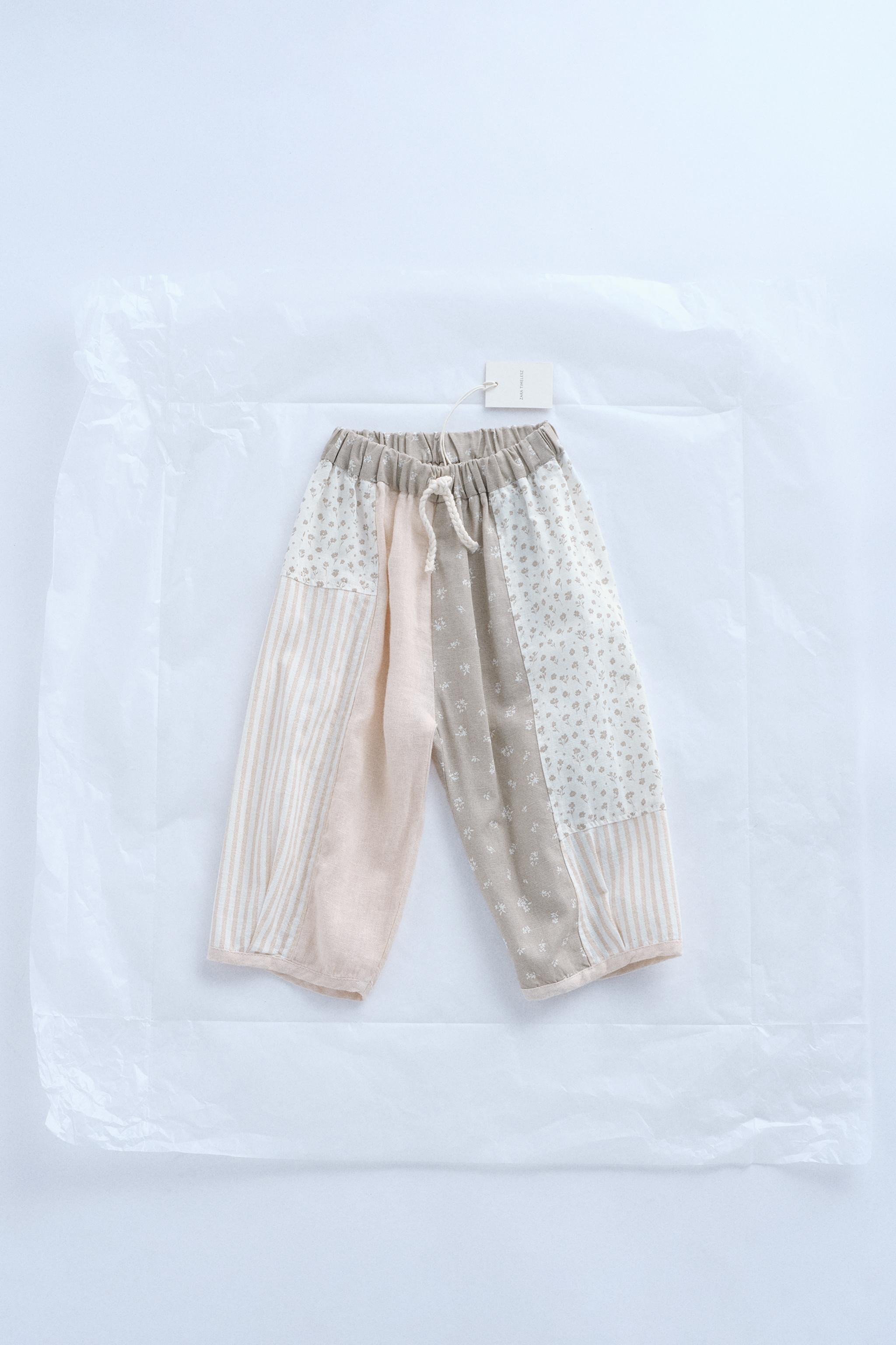 TIMELESZ - 100% LINEN PATCHWORK BAGGY PANTS | Zara US