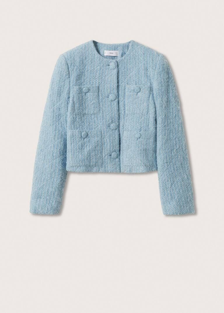 Tweed jacket with buttons | MANGO (US)