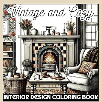 Vintage and Cozy Interior Design Coloring Book: 30+ Beautiful Home Decor Illustrations      Paper... | Amazon (US)