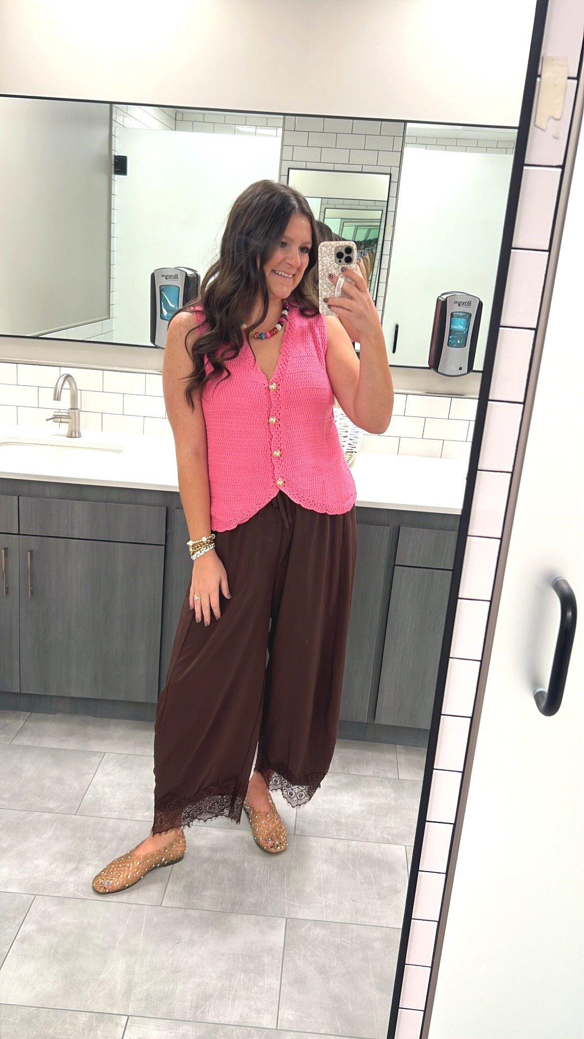 Mom friendly work outfit that’s perfect for this in between summer & fall time! Post Partum & pregnancy friendly (my SIL is pregnant and loves them). Wearing true size M in top & bottoms. Half size up in jelly shoes! 

Mom outfit / work outfit / mom work outfit / working mom style / comfy pants / viral pants / Amazon outfit / Amazon pants / free people dupe / look for less / sweater tank / fall top / fall pants / fall outfit / fall work outfit / comfy work outfit / comfy cute outfit / comfy mom outfit / lace trim pants / stretchy pants / office outfits / corporate outfits / teacher outfit / SAHM outfit / everyday outfit / summer to fall outfit

#LTKootd #LTKmomlife #LTKWorkwear