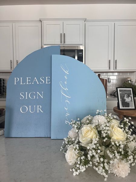 our wedding guestbook sign! my husband cut and sanded the wood & I used the cricut for the wording!

#LTKFindsUnder50 #LTKWedding