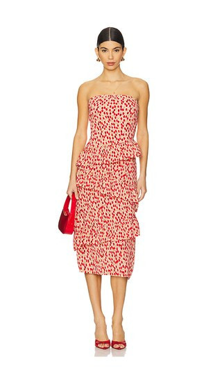 ASTR the Label Asym Tiered Ruffle Dress in Pink. - size M | Revolve Clothing (Global)