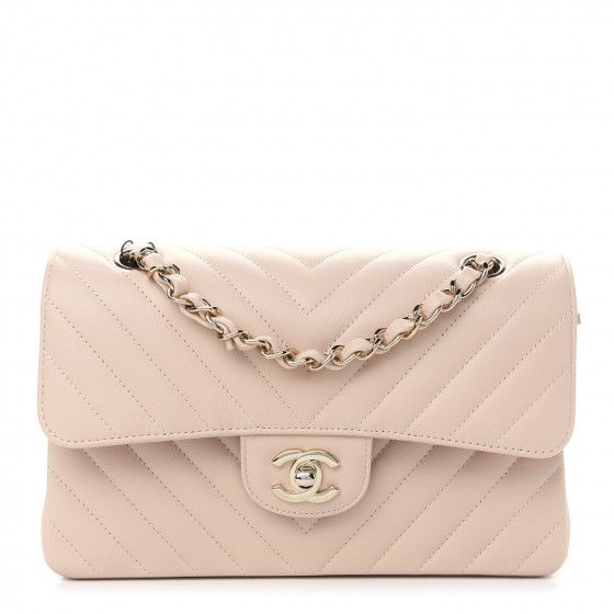 CHANEL Caviar Chevron Quilted Small Double Flap Beige | FASHIONPHILE | Fashionphile