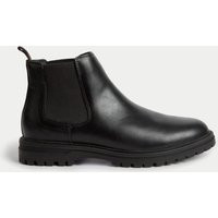 M&S Collection male Cleated Chelsea Boots - 9 - Black, Black | Marks & Spencer (UK)