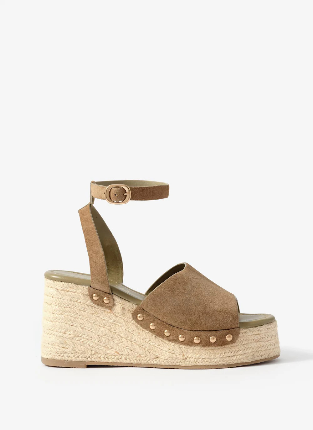 Raya Neutral Suede Espadrille Wedges | Mint Velvet