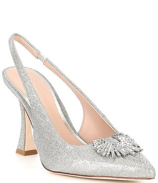 x Born on Fifth Millie Metallic Glitter Jewel Ornament Slingback Pumps | Dillard's
