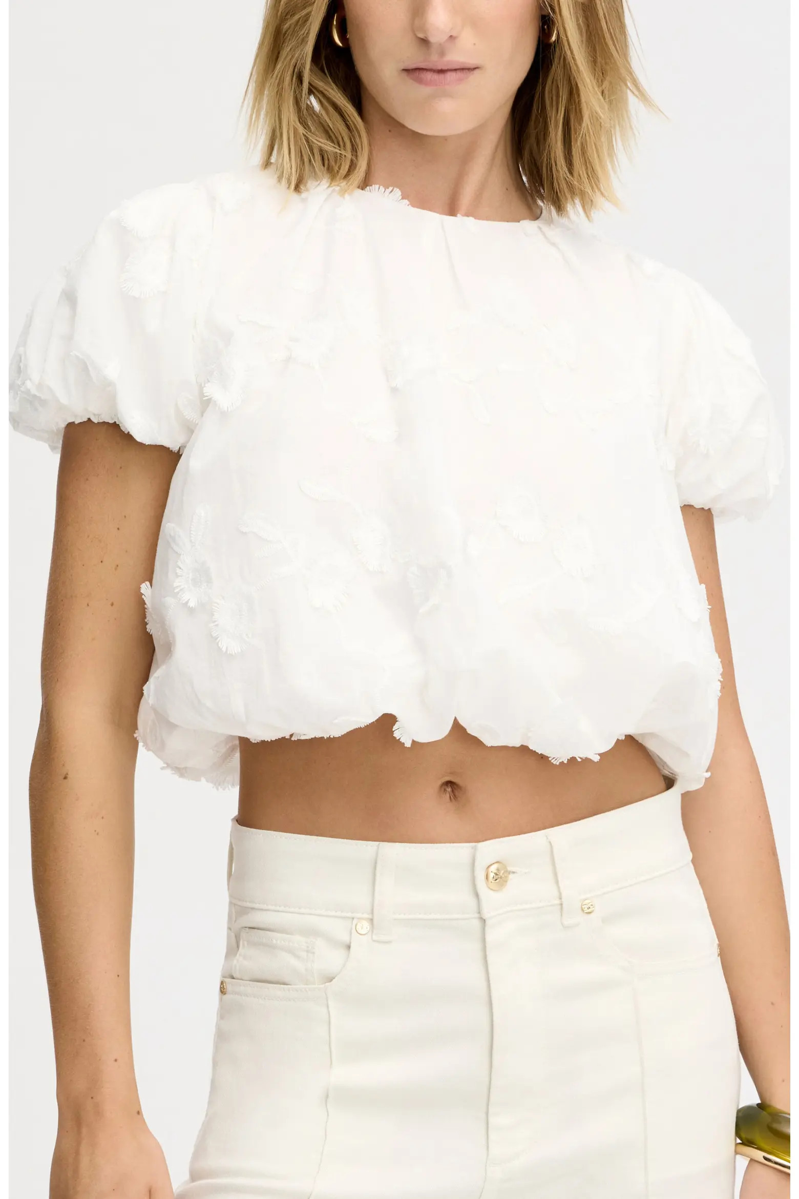 Embroidered Floral Cotton Bubble Top (Women) | Nordstrom | Nordstrom