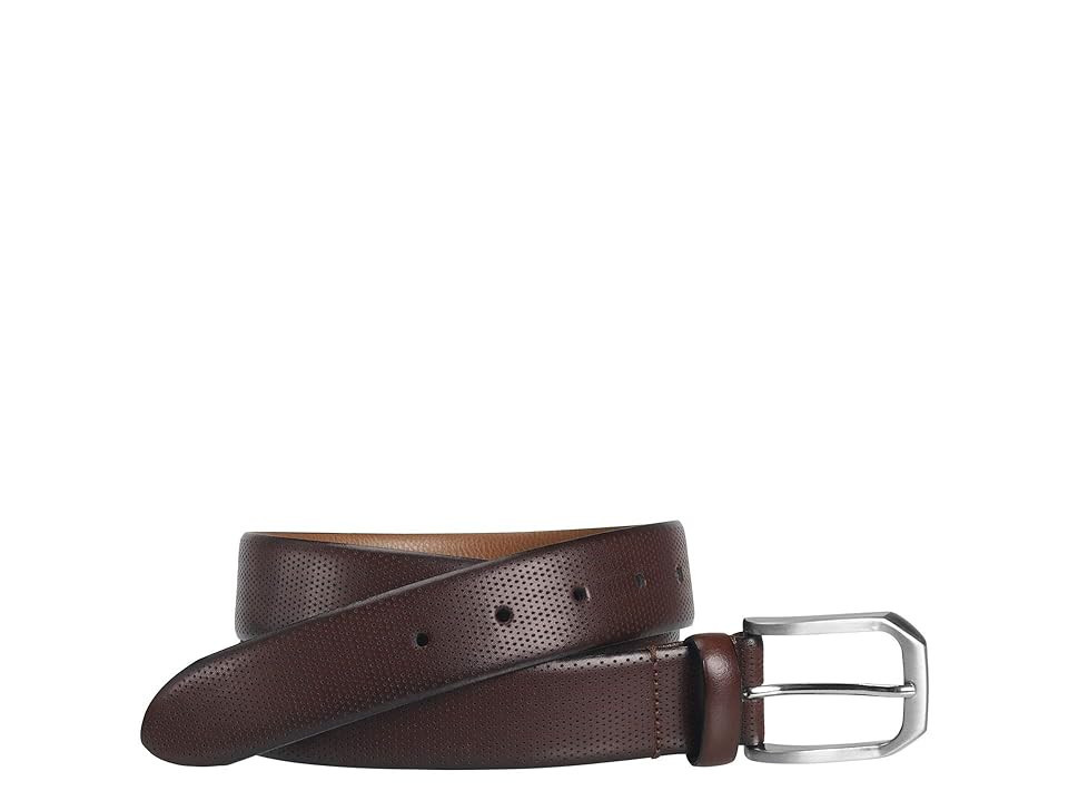 Johnston & Murphy Micro Perf Belt Men's Belts Burgundy : 32" Waist, Leather | Zappos