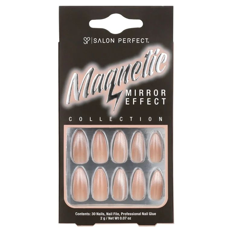 Salon Perfect Artificial Nails, 121 Magnetic Silver, File & Glue Included, 30 Nails | Walmart (US)
