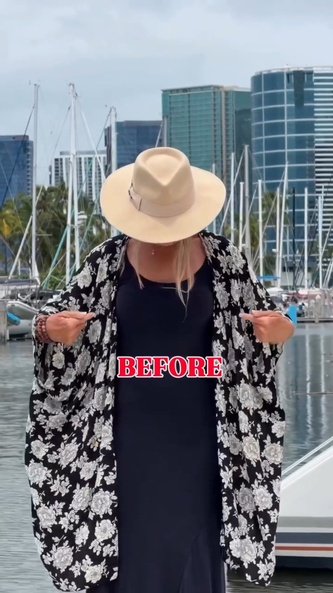 BEFORE or AFTER? Super easy hack to shorten your kimono without cutting it ! Would you try this ? 

Say KIMONO and I’ll immediately send you all outfits info 🔗😘

#diyfashion #fashionhacks #howto