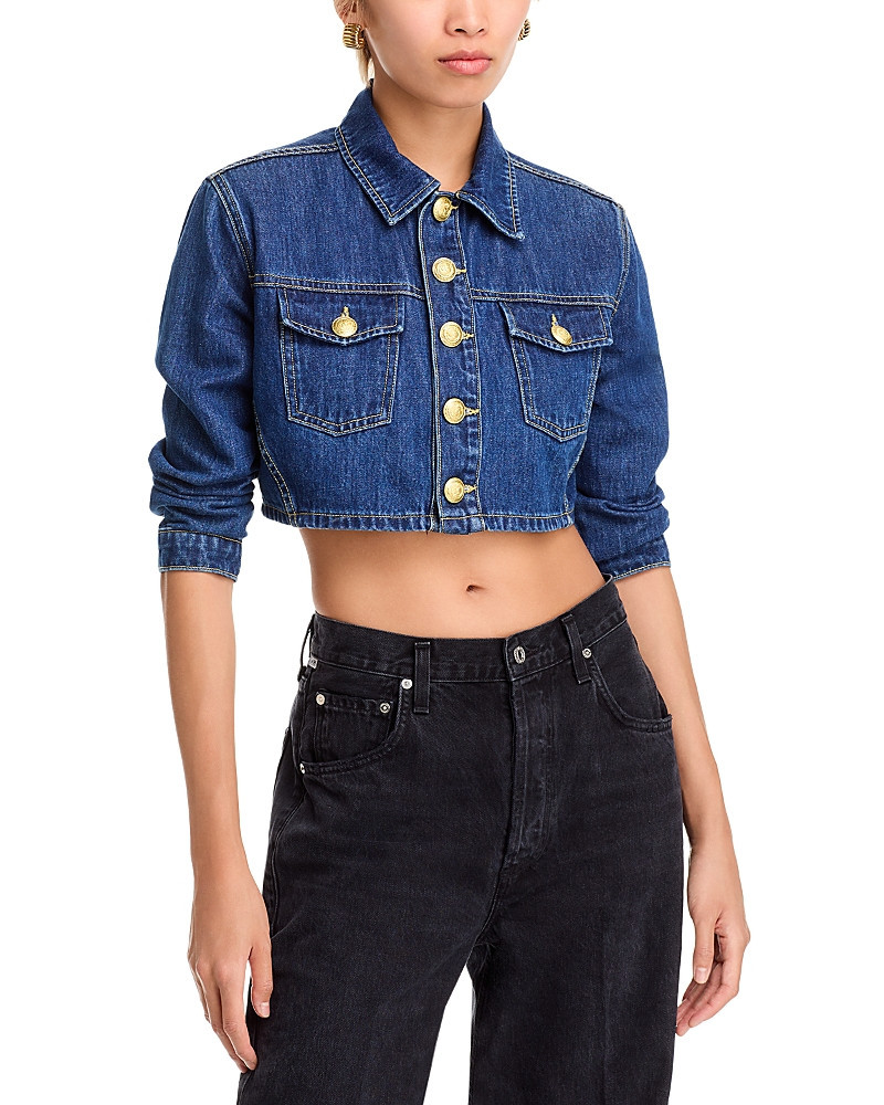 L'Agence Genevie Cropped Denim Jacket | Bloomingdale's (US)