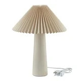 Home Decor Collection 18"in Ribbed Ceramic Table Lamp with Ivory Pleated Shade - Walmart.com | Walmart (US)