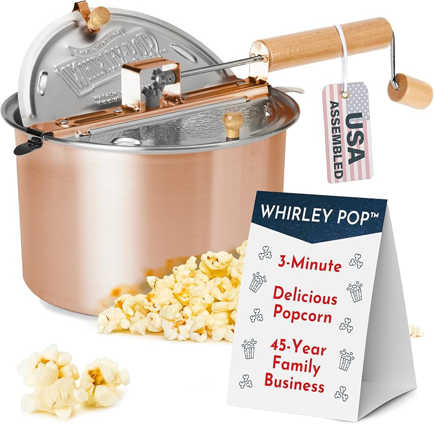 Original Whirley Pop Popcorn Maker - 6 Quart Popcorn Popper, Stainless Steel Popcorn Maker With M... | Amazon (US)