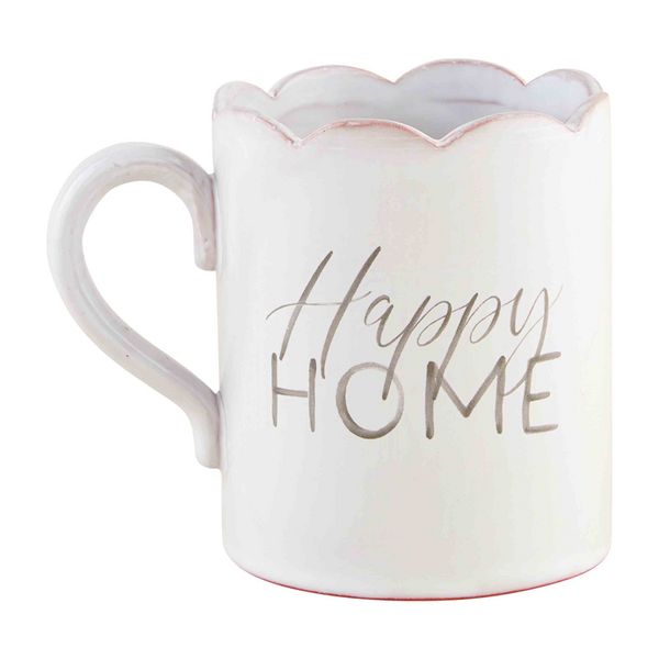 Happy Home Scalloped Coffee Mug | Mud Pie
