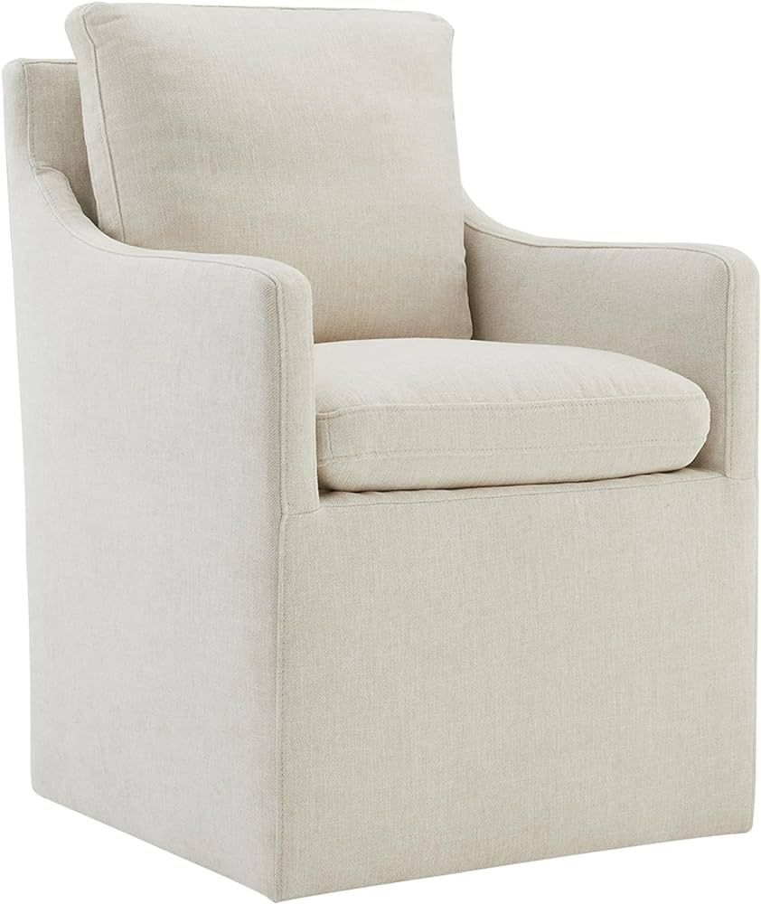 KISLOT Modern Casters Upholstered Wingback Arms Dining Room Chairs, 36.5'''H, Linen | Amazon (US)