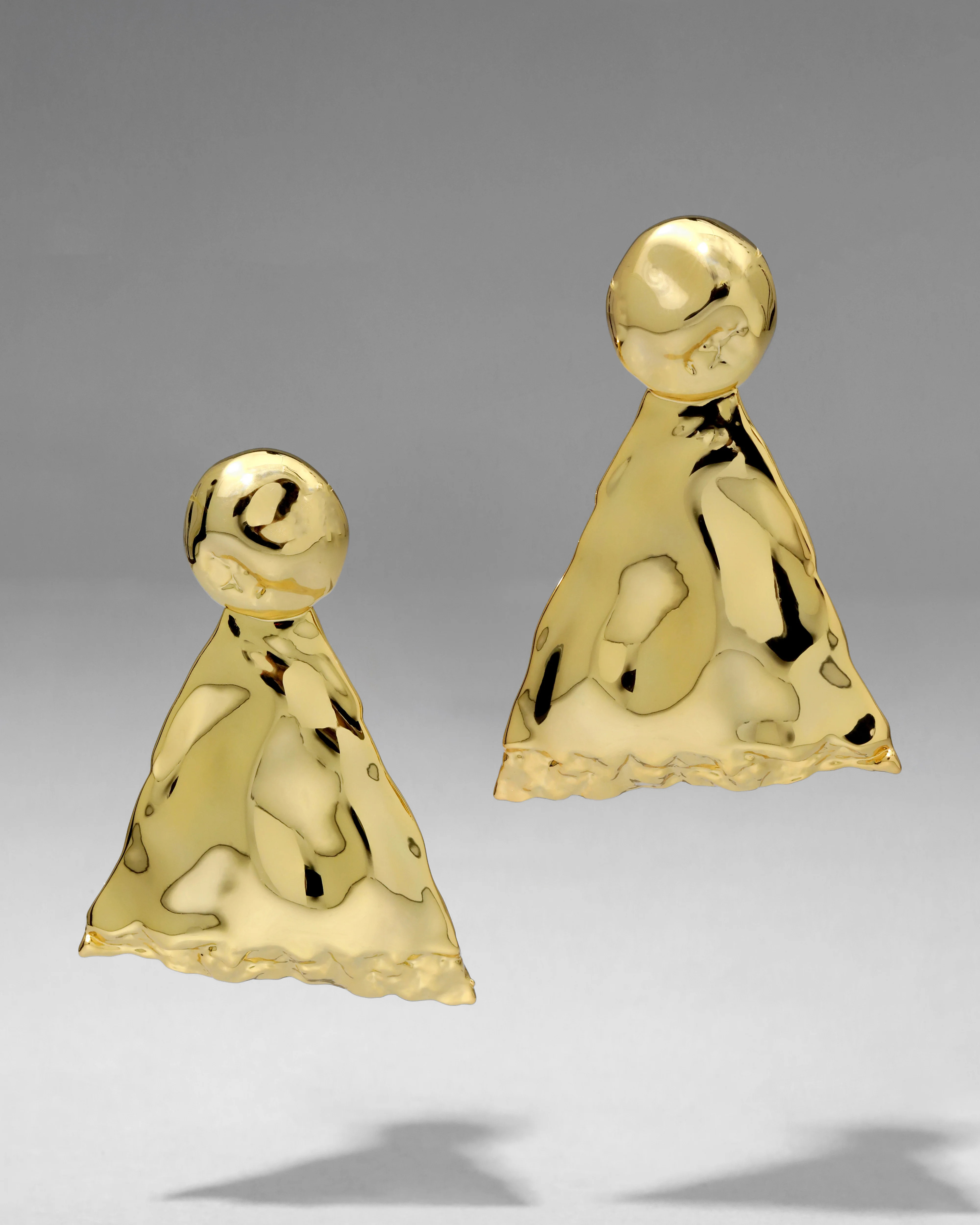 Brut Gold Triangle Post Earrings | Gold Geometric Post Earrings | Alexis Bittar