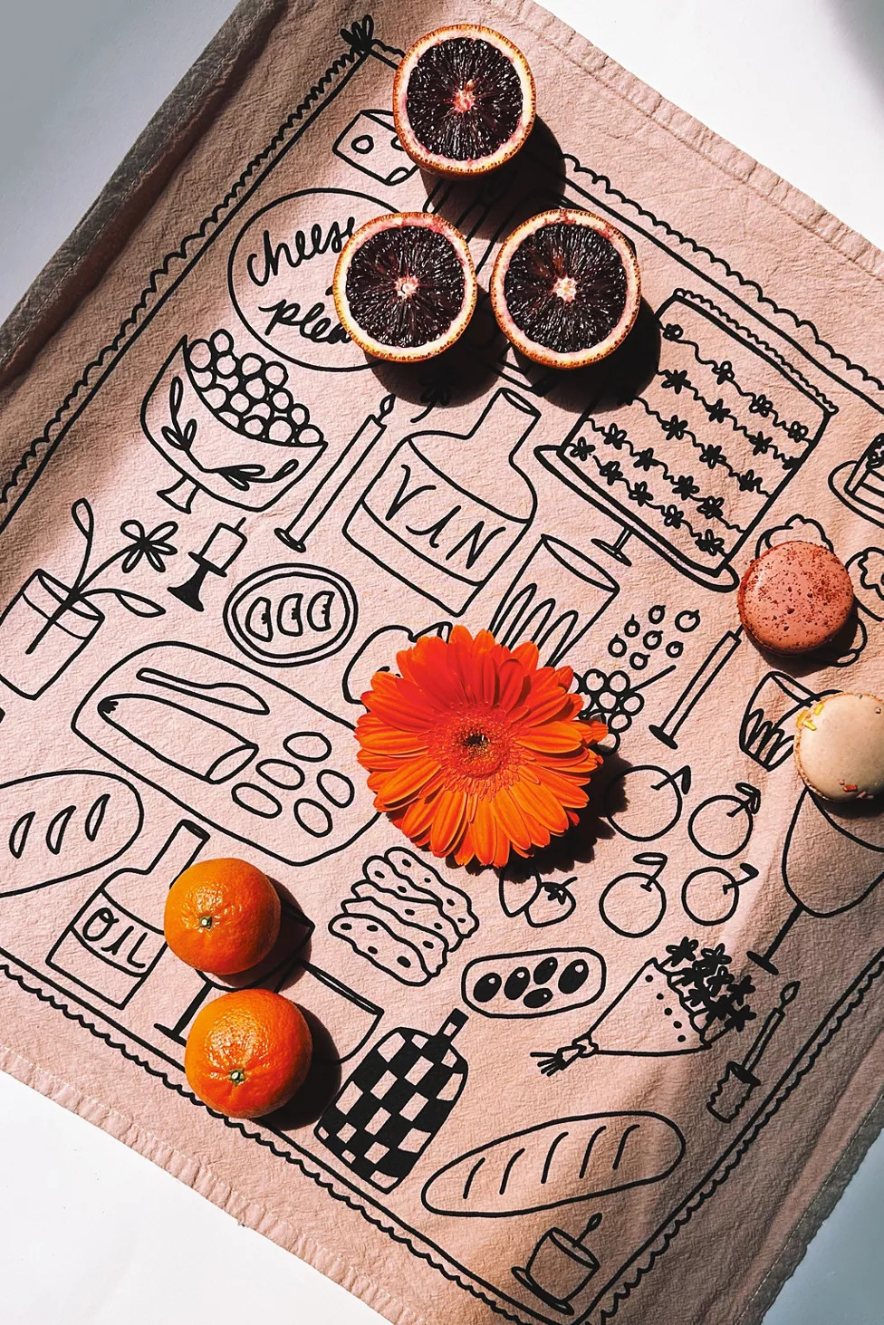 Julie Peach Picnic Tea Towel | Urban Outfitters (US and RoW)