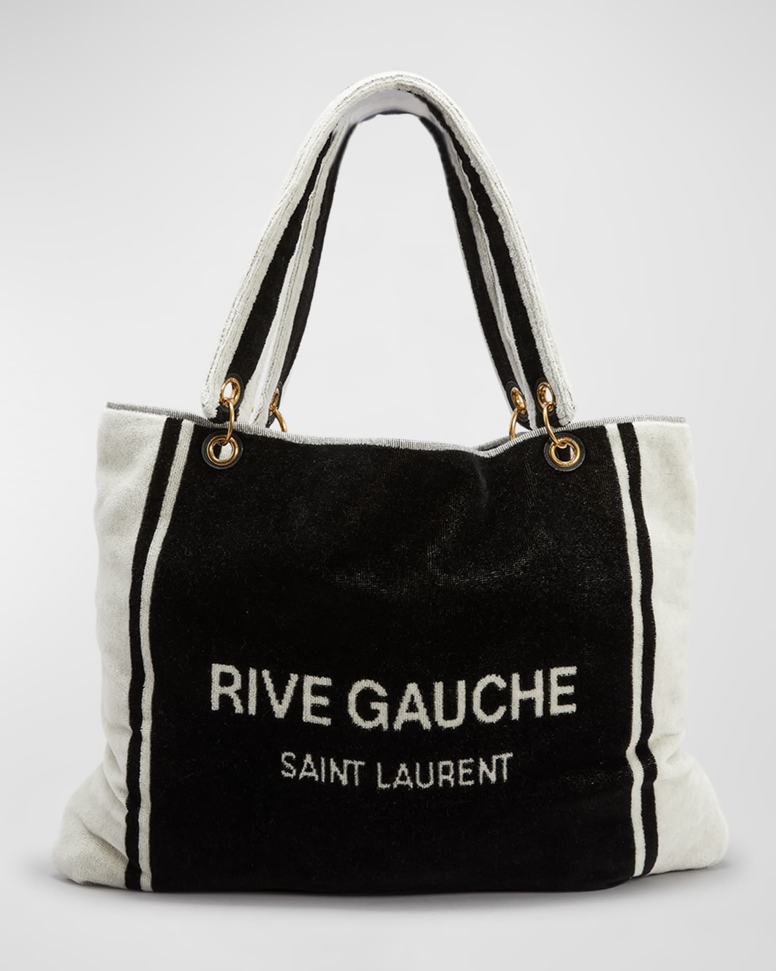 Saint Laurent Cabas Rive Gauche YSL Towel Tote Bag | Neiman Marcus
