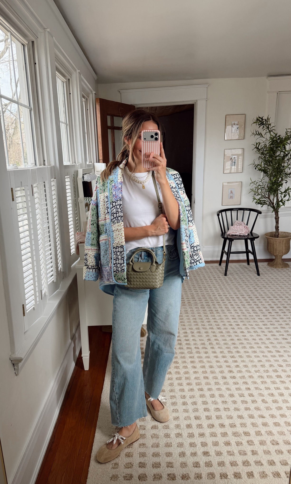 Spring casual jeans outfit idea 
Barrel leg jeans on sale size 26r 
Basic white tshirt size m
Jacket size S

135/140lbs & 5’4

#LTKSaleAlert #LTKmomlife #LTKootd