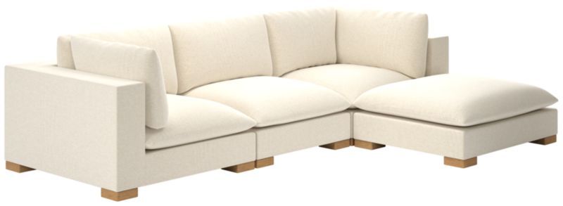Deseo 4-Piece Modular L-Shaped White Performance Fabric Sectional Sofa | CB2 | CB2
