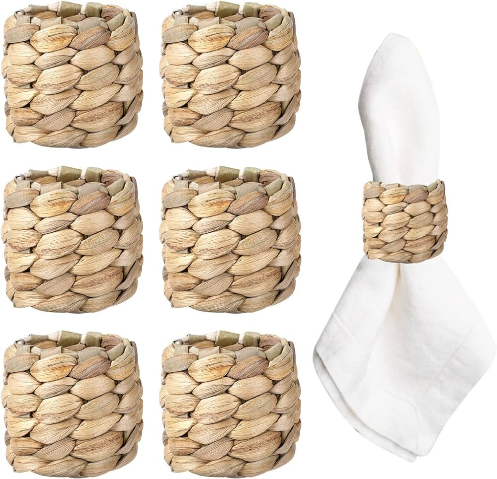 APTWOW Napkin Rings for Easter Table Decor, Farmhouse Napkin Rings, Fall Rustic Napkin Rings, Han... | Amazon (US)