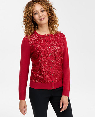 Women's Sequin Party Cardigan, Macy's Exclusive | Macy's