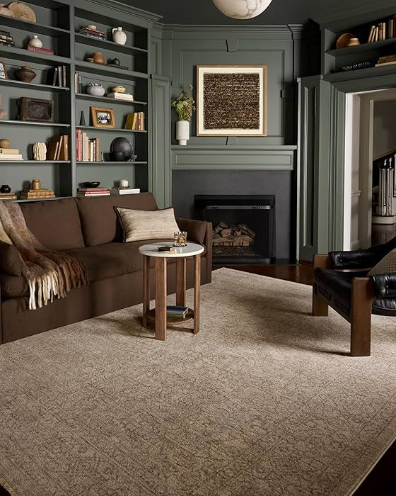 Loloi II Newman Collection NEW-01 Taupe/Bone 9'-6" x 13' Area Rug, .37" Pile Height, Soft, Durabl... | Amazon (US)