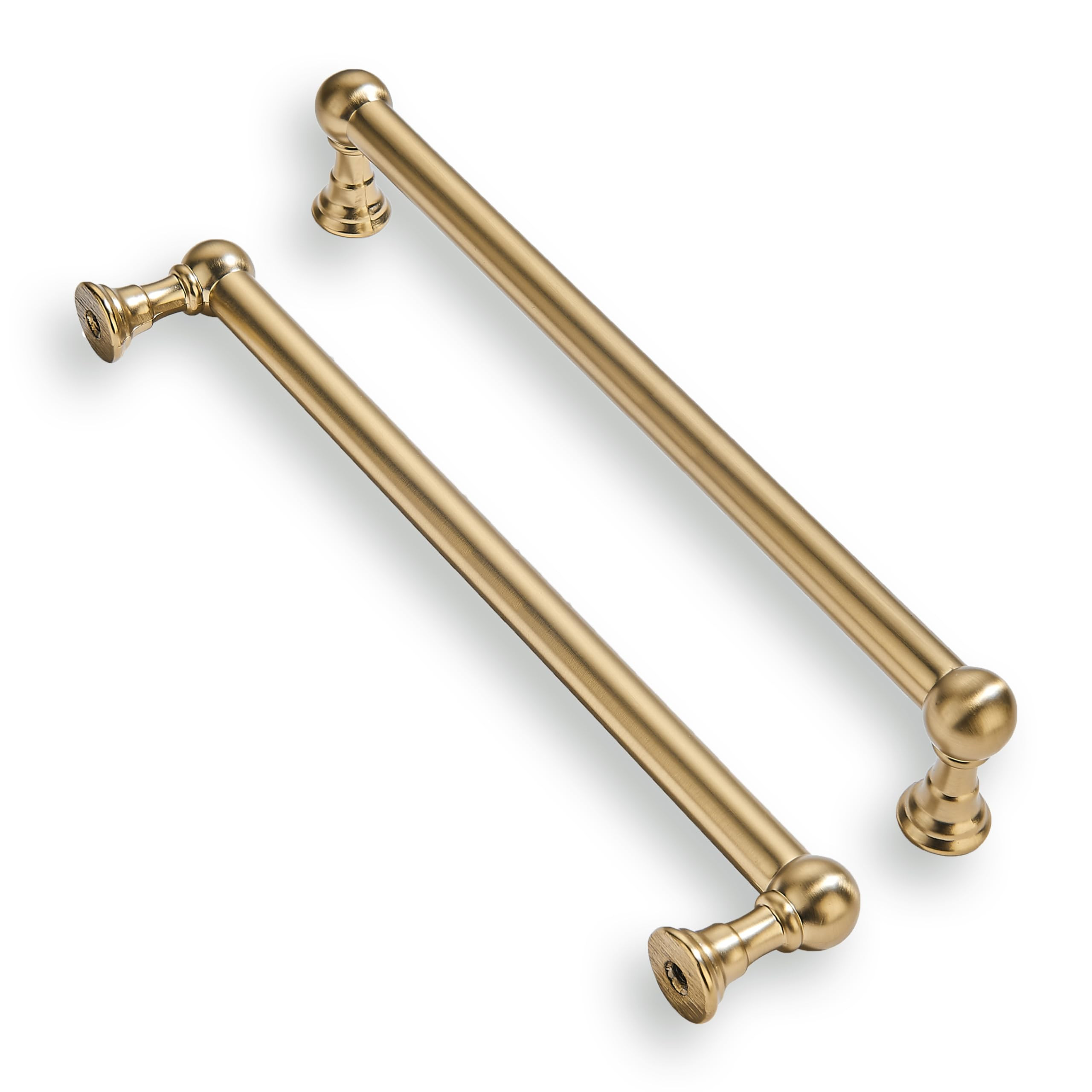 khtumeware 2 Pack 10 Inch Hole Center Brushed Brass Cabinet Pulls Heavy Duty Solid Warm Brass Cab... | Amazon (US)